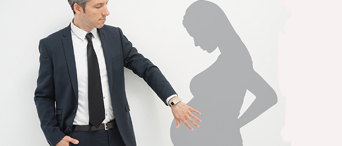 Man, pregnant woman silhuette